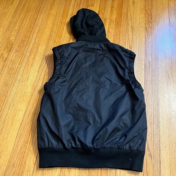 XRAY Jeans Vest Mens Medium Black Hooded Airborne Army Vest Quilted Coat - Picture 4 of 9